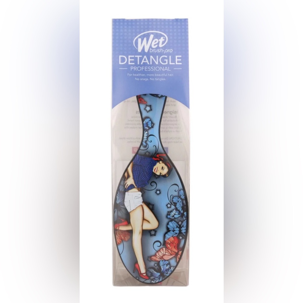 WET BRUSH PRO Detangling Professional Hair Brush NEW! Tiger Lily Tattoo Design